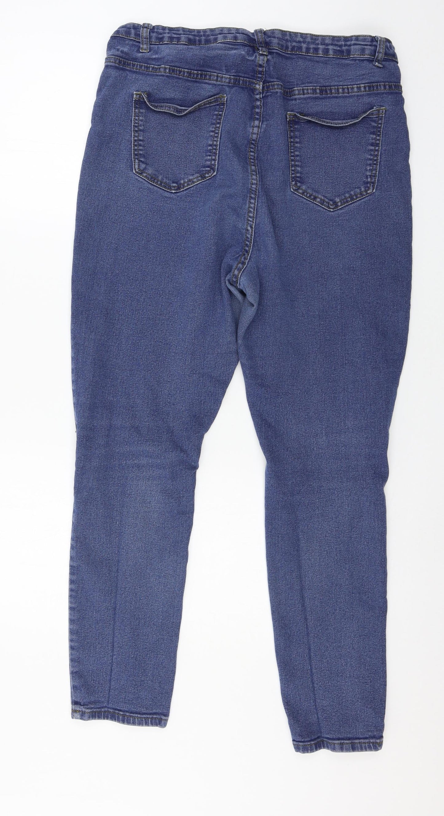 Boohoo Womens Blue  Denim Straight Jeans Size 18 L28 in