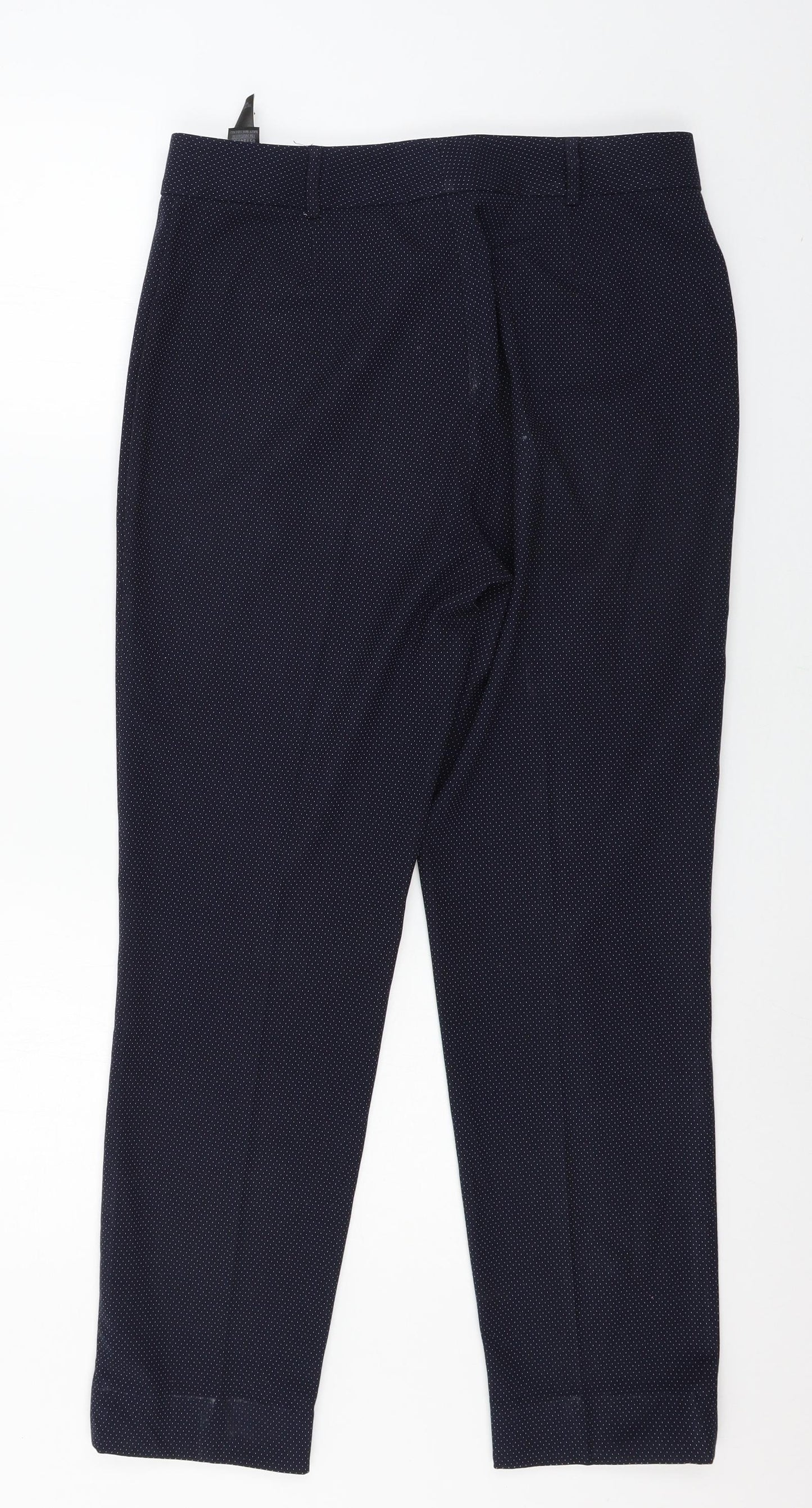 Marks and Spencer Womens Blue Polka Dot  Trousers  Size 10 L27 in