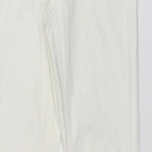 Topshop Womens White  Denim Skinny Jeans Size 26 L32 in