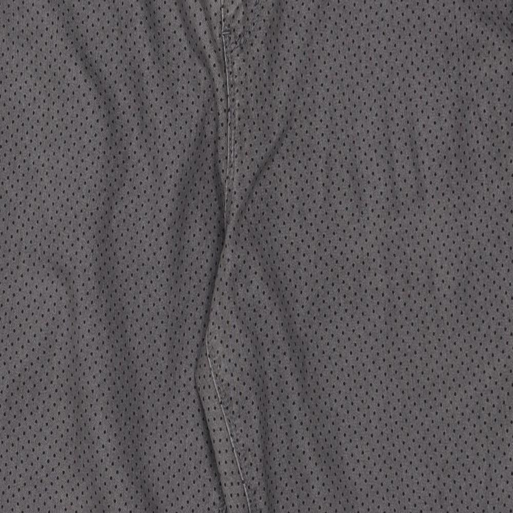 M&Co Womens Grey Polka Dot Denim Straight Jeans Size 16 L28 in