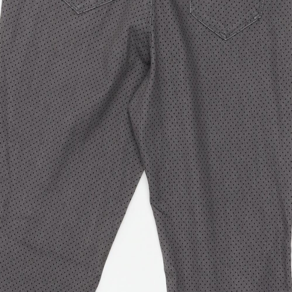 M&Co Womens Grey Polka Dot Denim Straight Jeans Size 16 L28 in