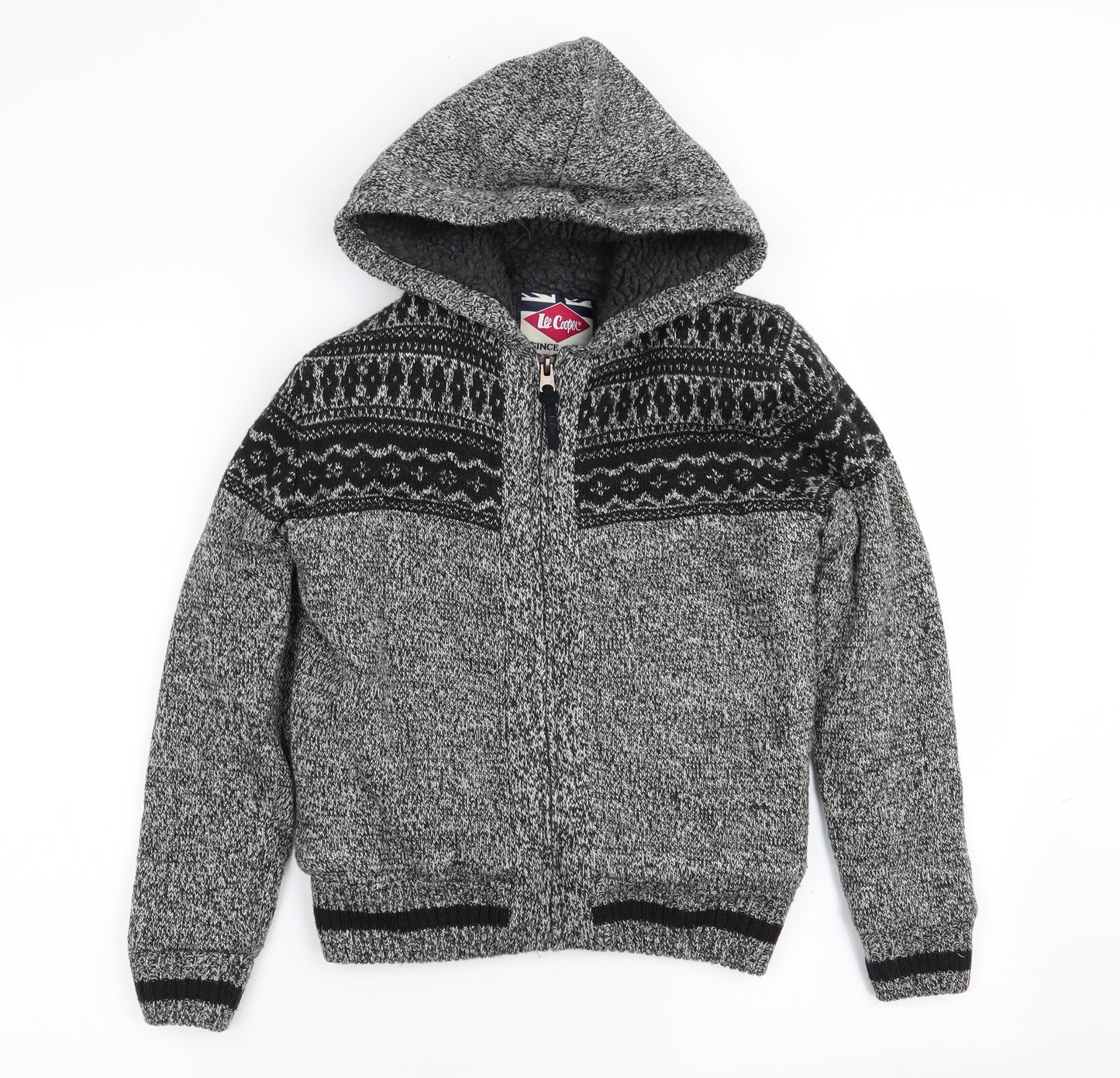 Lee Cooper Boys Multicoloured Geometric  Full Zip Jumper Size 9-10 Years