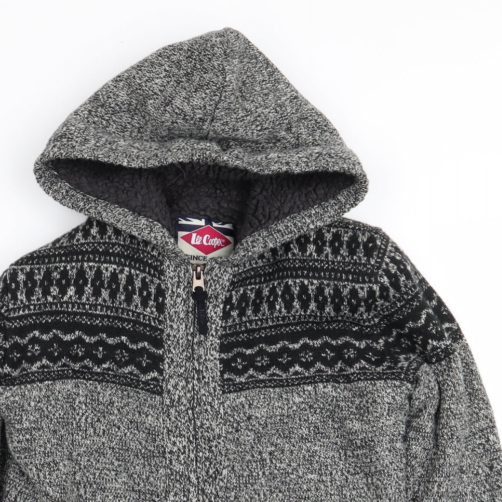 Lee Cooper Boys Multicoloured Geometric  Full Zip Jumper Size 9-10 Years