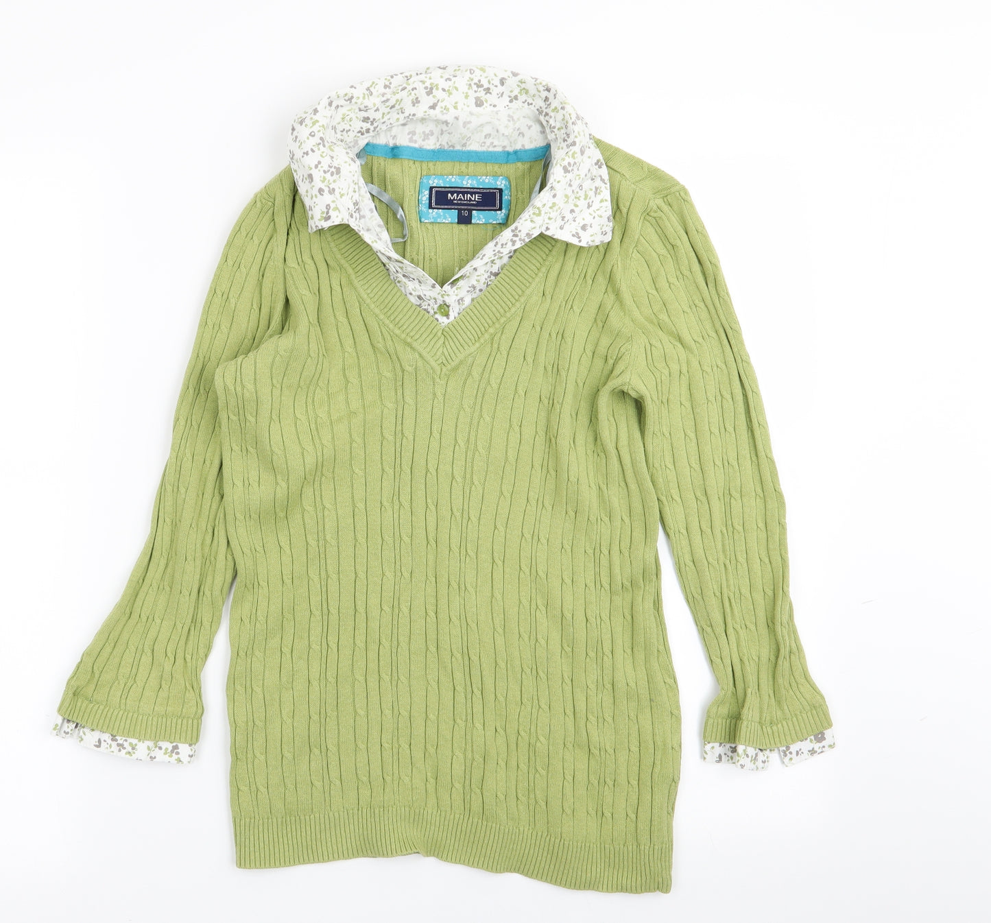 Maine Womens Green   Pullover Jumper Size 10  - shirt/jumper