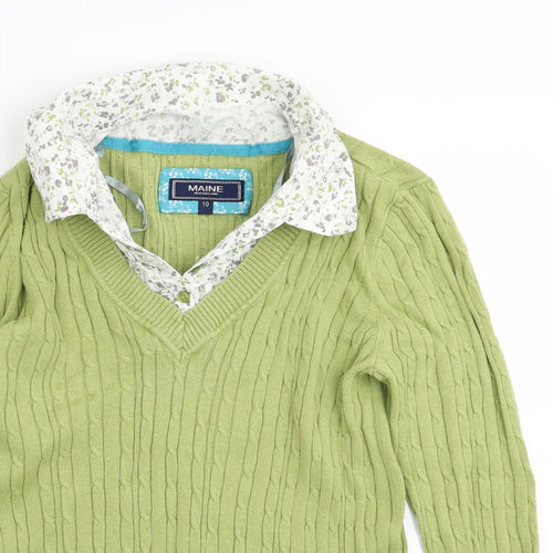 Maine Womens Green   Pullover Jumper Size 10  - shirt/jumper