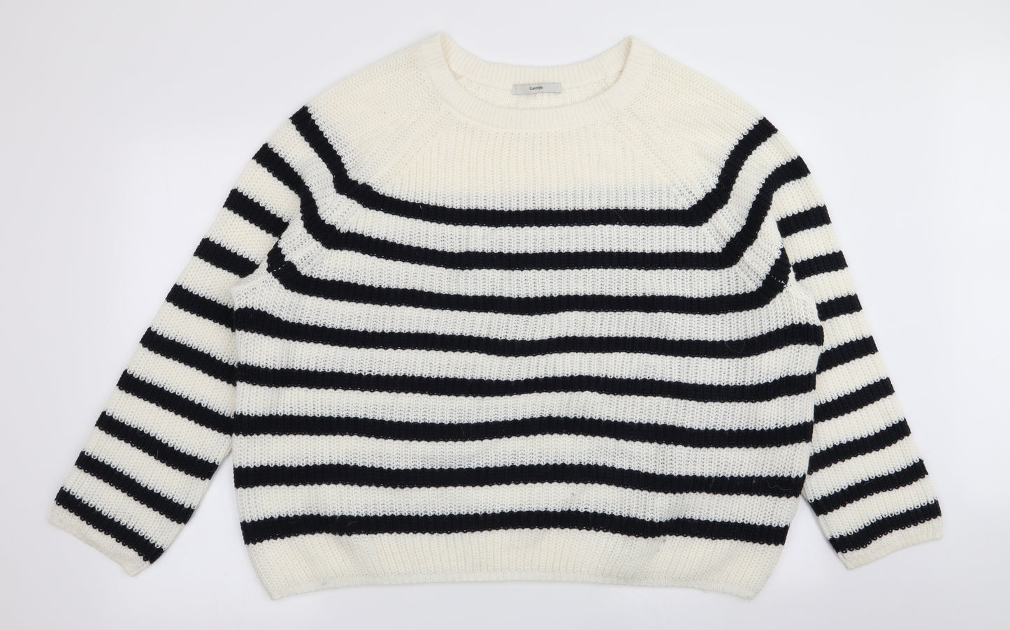 Asda George Womens Multicoloured Striped  Pullover Jumper Size 22