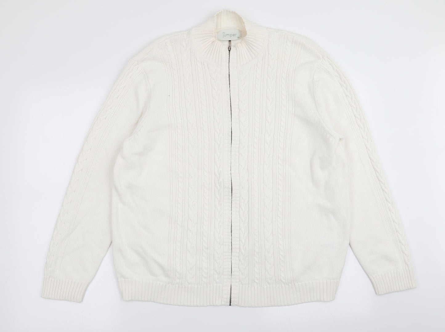 Jumper Womens White   Full Zip Jumper Size XL