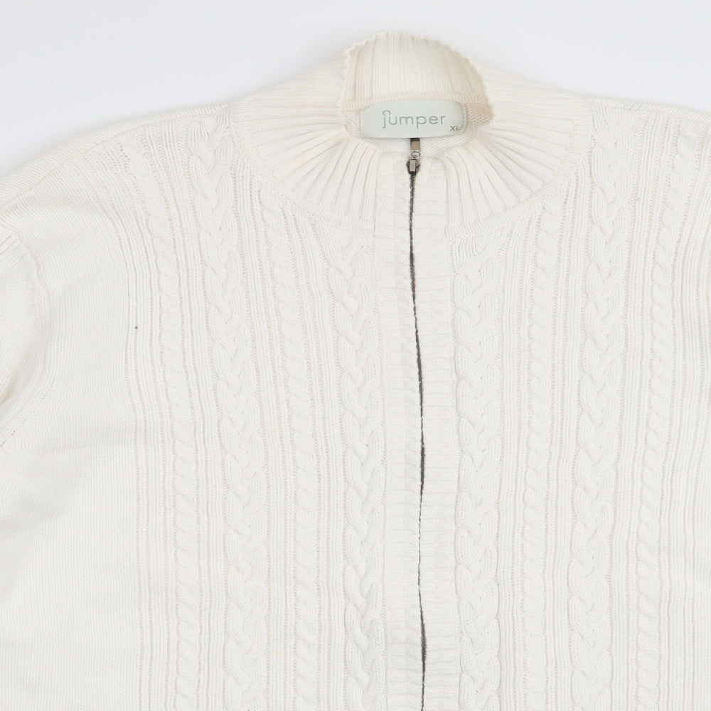 Jumper Womens White   Full Zip Jumper Size XL