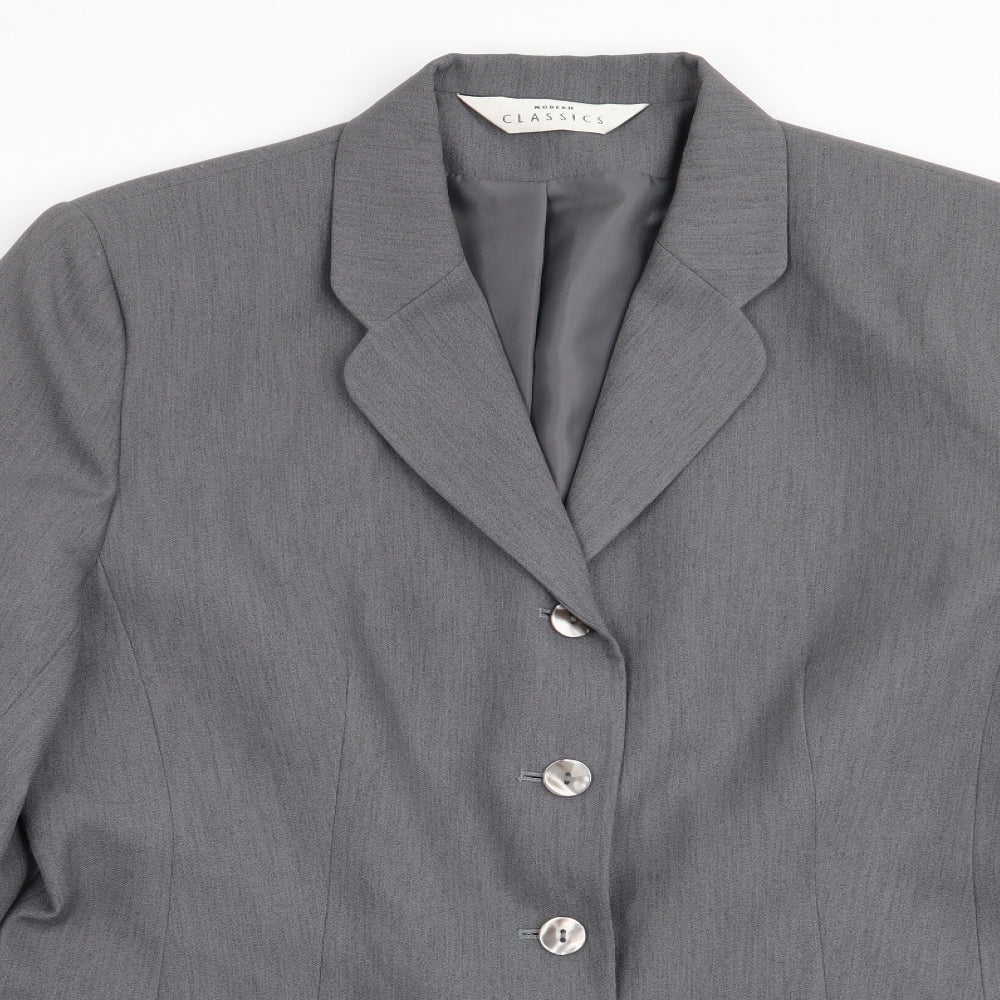 Classic Womens Grey   Jacket Blazer Size 16