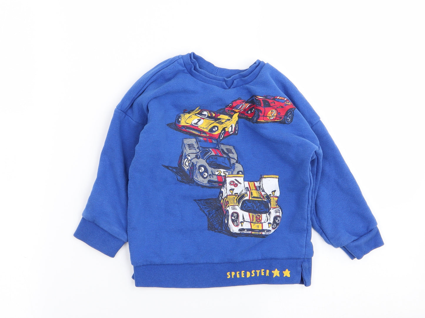 TU Boys Blue Geometric  Pullover Jumper Size 12-18 Months