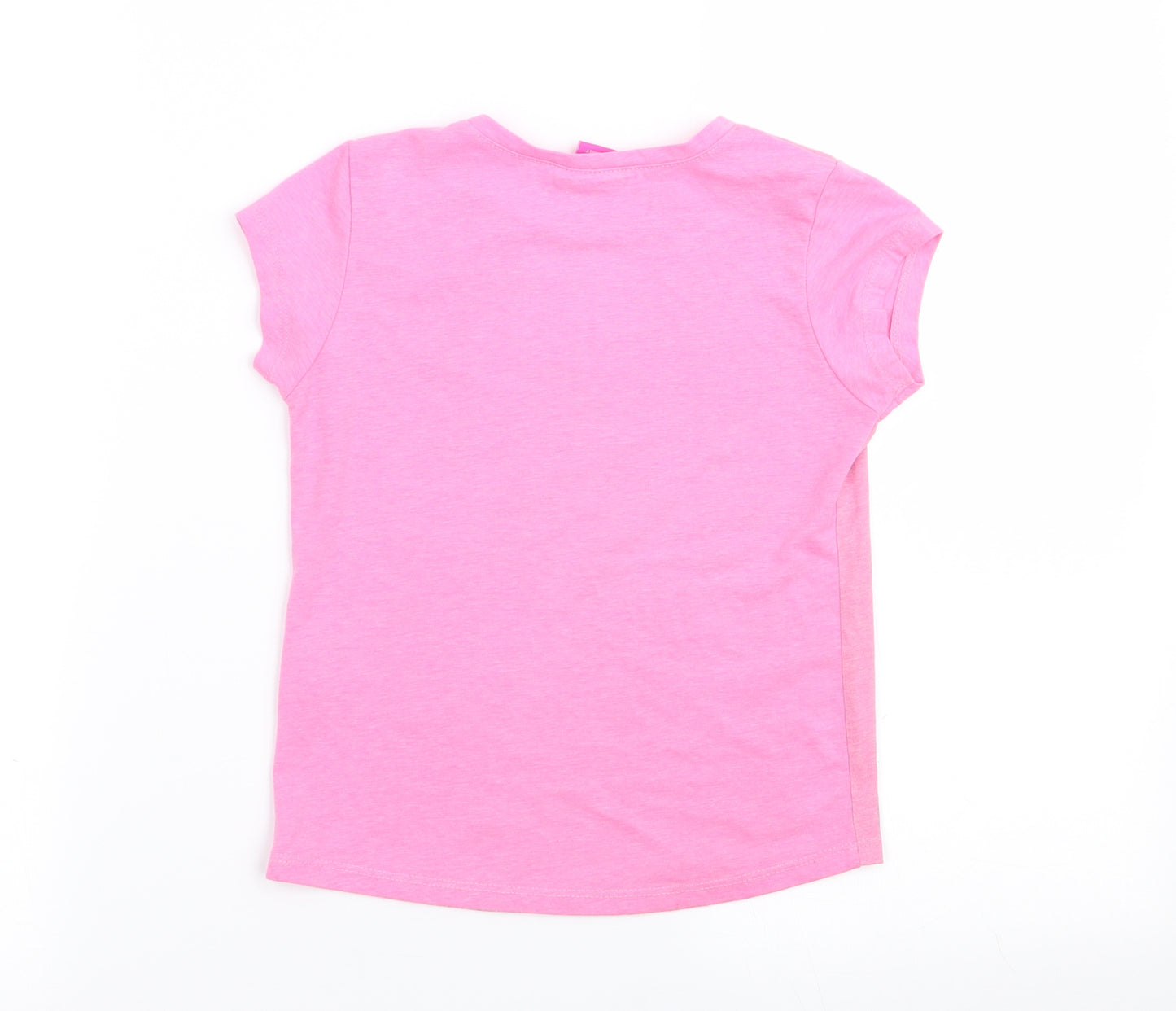 Disney Girls Pink   Basic T-Shirt Size 6-7 Years