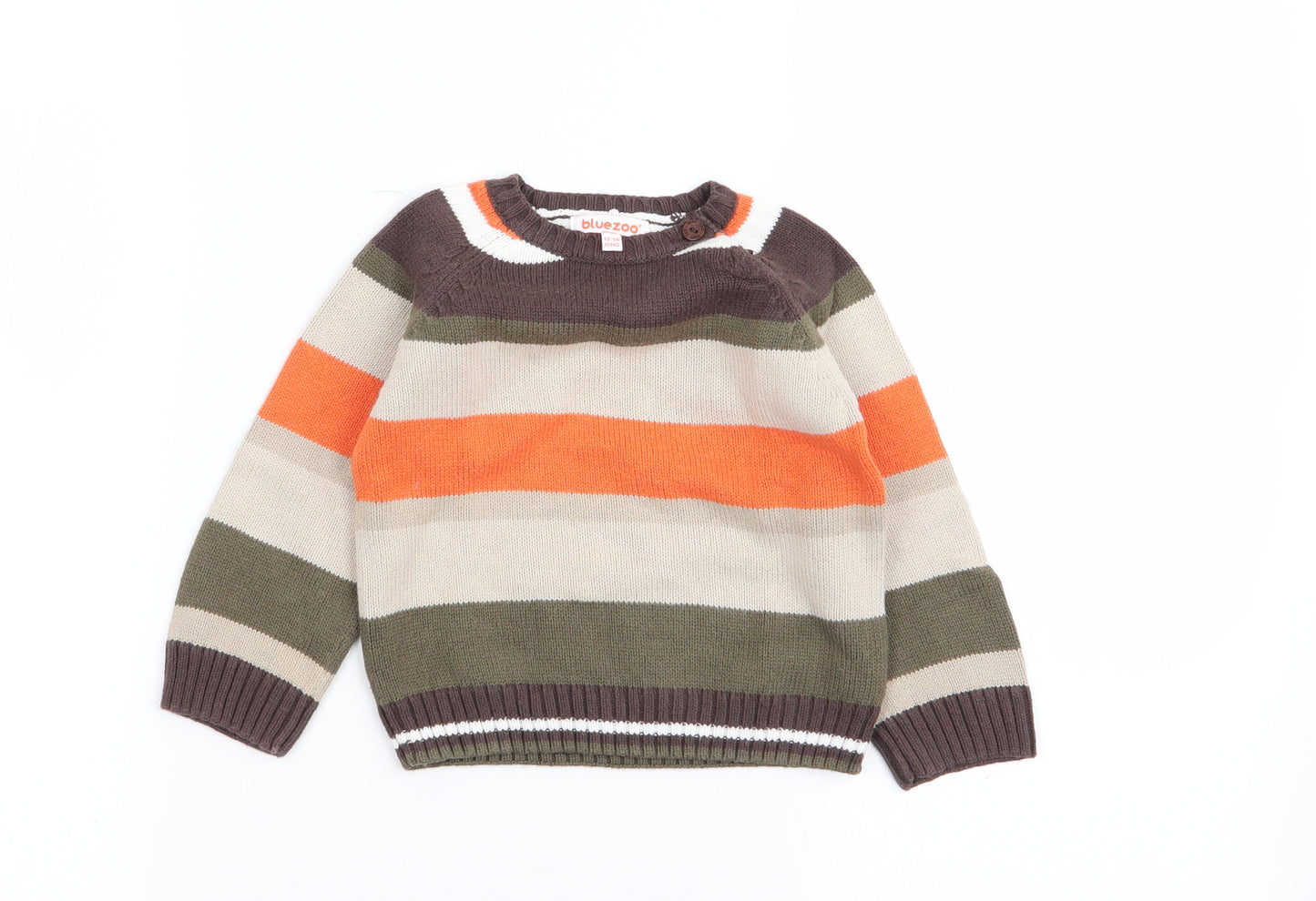 bluezoo Boys Multicoloured Striped  Pullover Jumper Size 12-18 Months