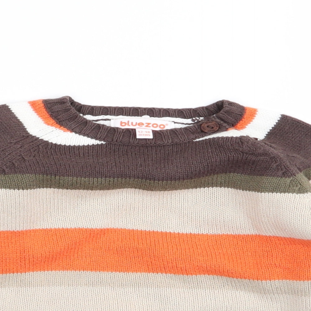 bluezoo Boys Multicoloured Striped  Pullover Jumper Size 12-18 Months