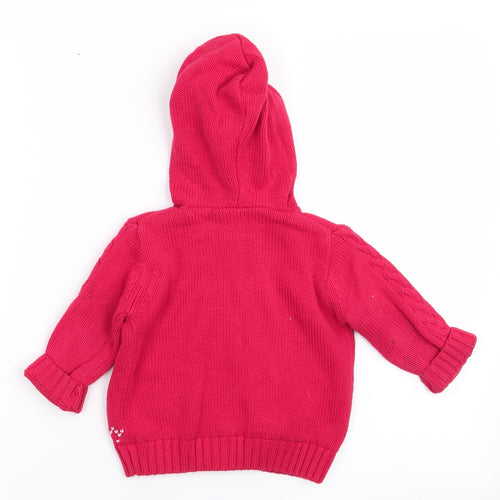 Disney Girls Red   Cardigan Jumper Size 6-9 Months