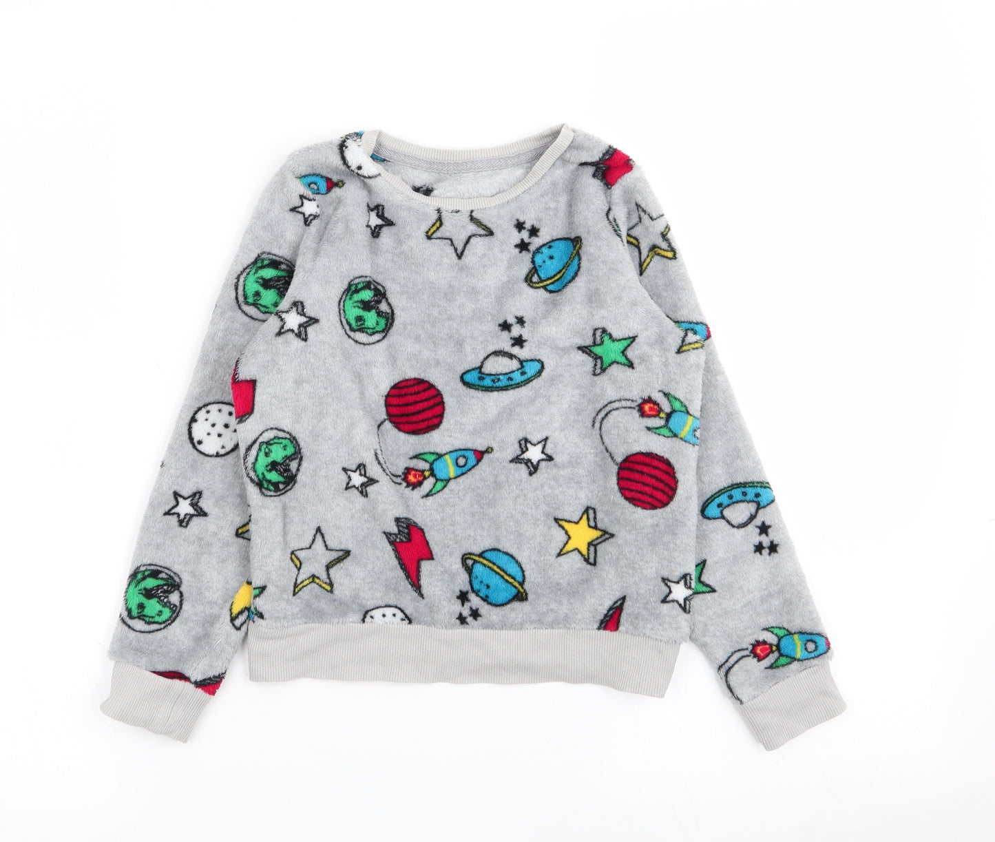 Matalan Boys Grey Geometric   Pyjama Top Size 7 Years