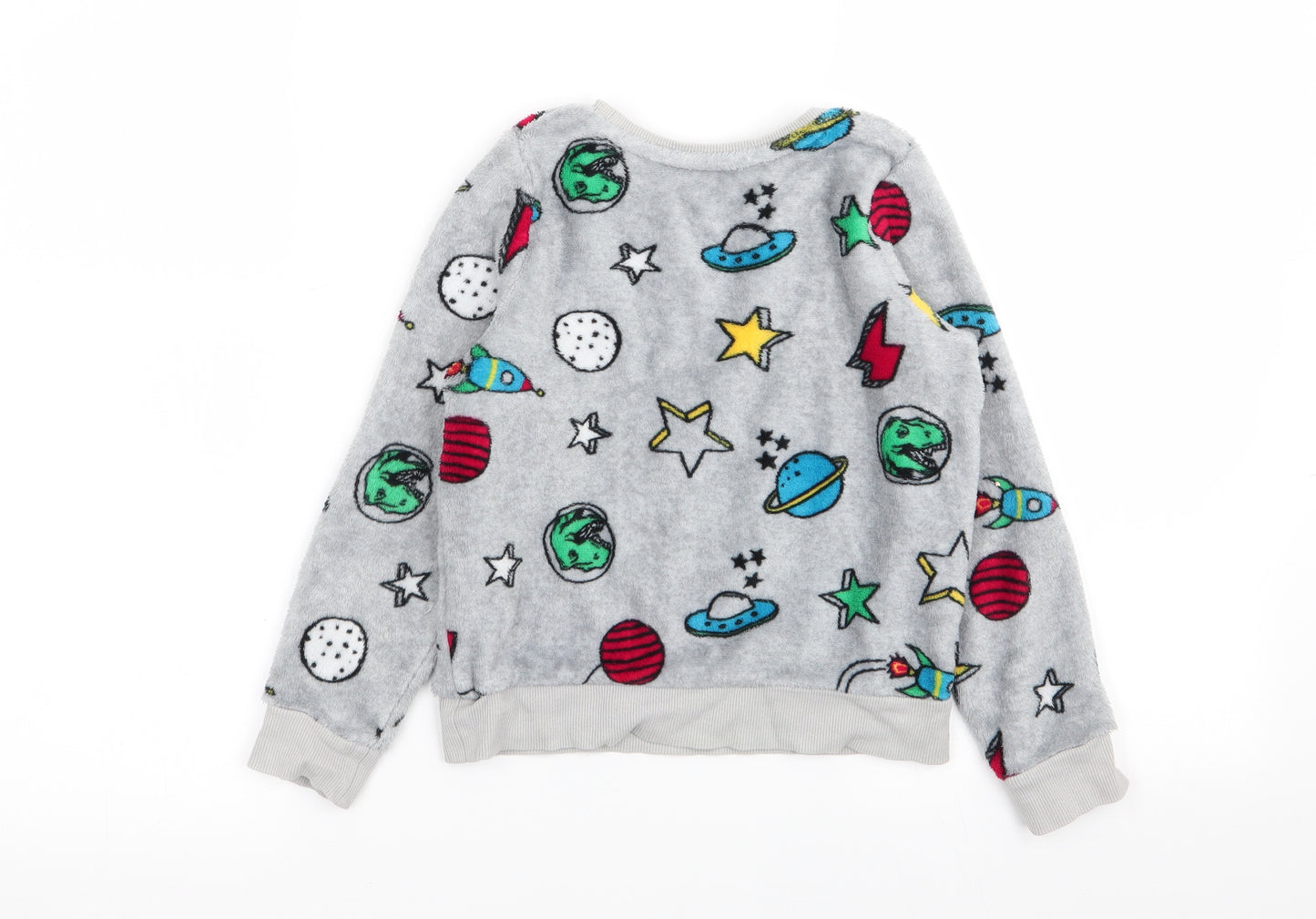 Matalan Boys Grey Geometric   Pyjama Top Size 7 Years