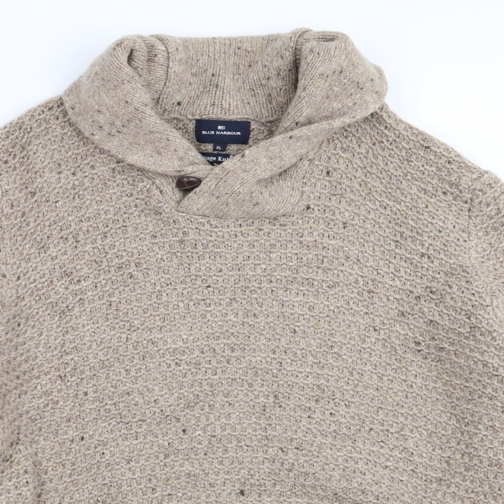 Blue Harbour Mens Beige   Pullover Jumper Size XL