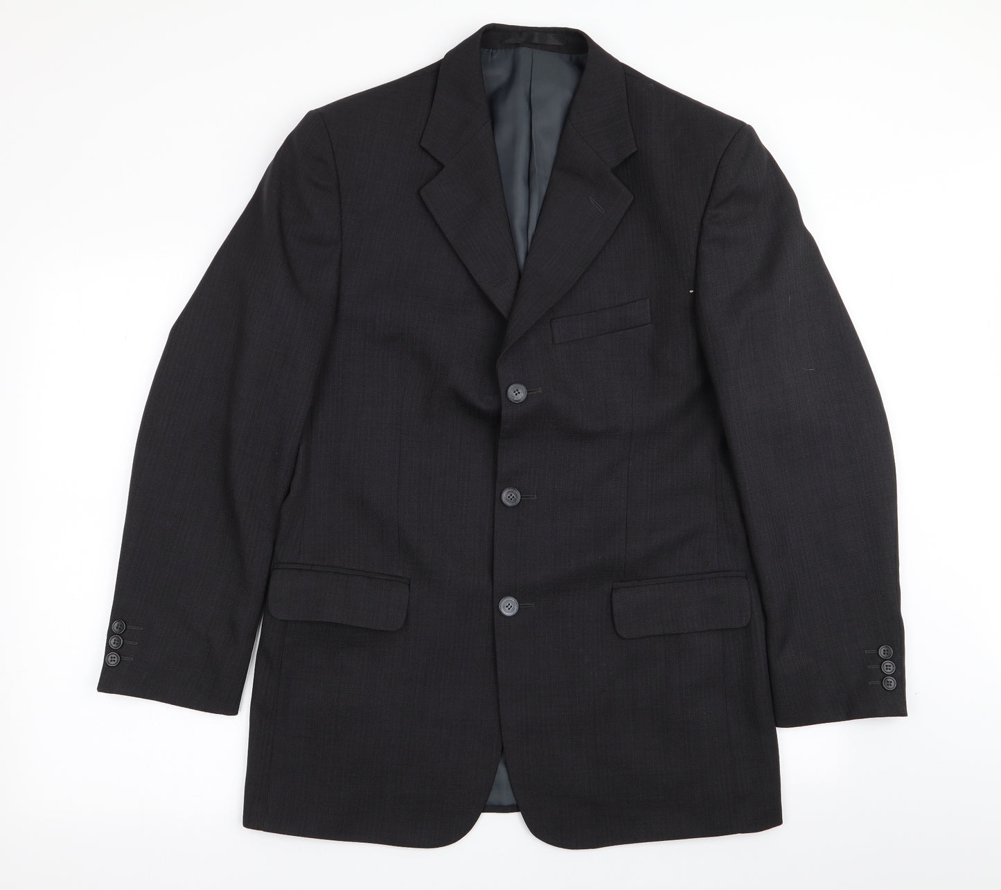 zantos Mens Black Striped  Jacket Blazer Size 38