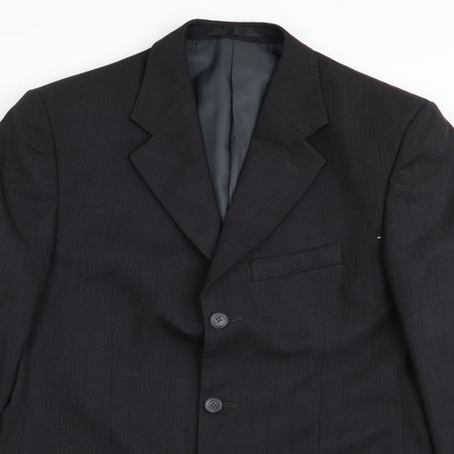 zantos Mens Black Striped  Jacket Blazer Size 38