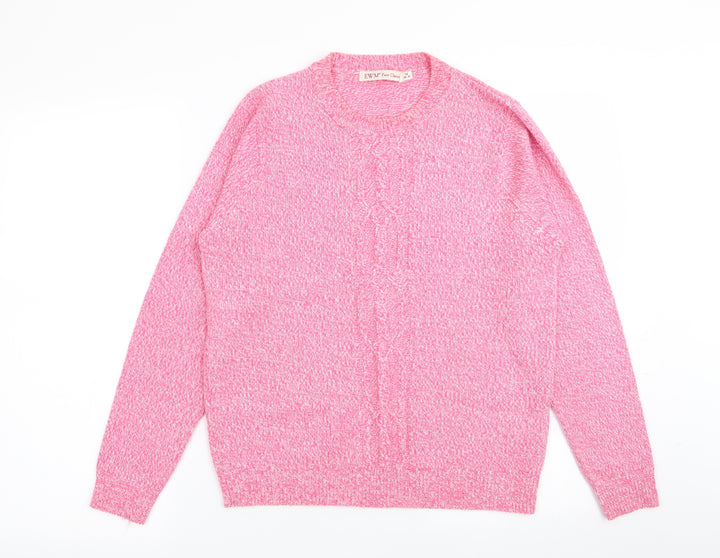 EWM Womens Pink Pullover Jumper Size 14