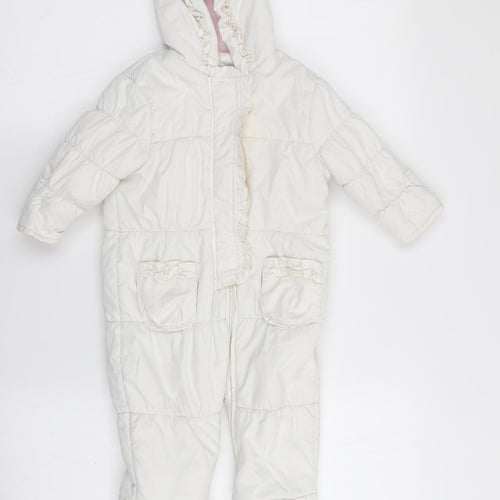 onme Girls White   Basic Coat Coat Size 6-9 Months  - all in one coat