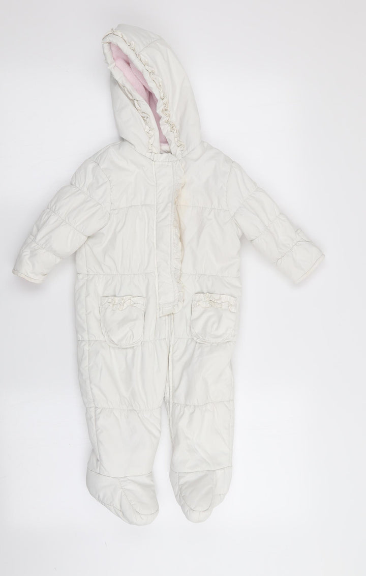 onme Girls White Basic Coat Coat Size 6-9 Months - all in one coat