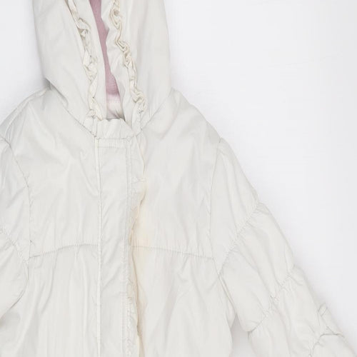 onme Girls White   Basic Coat Coat Size 6-9 Months  - all in one coat