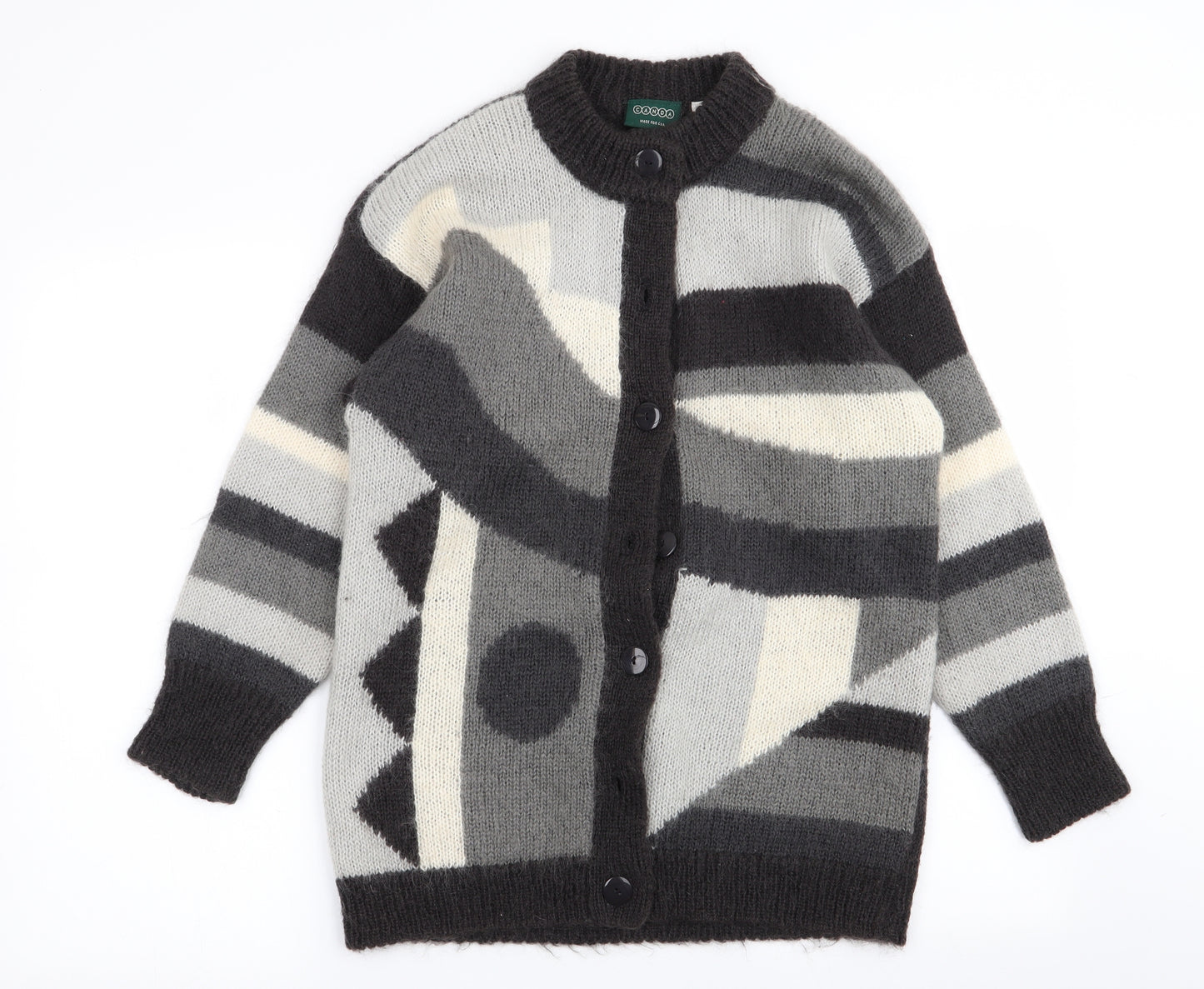 canda Mens Multicoloured Geometric  Cardigan Jumper Size S