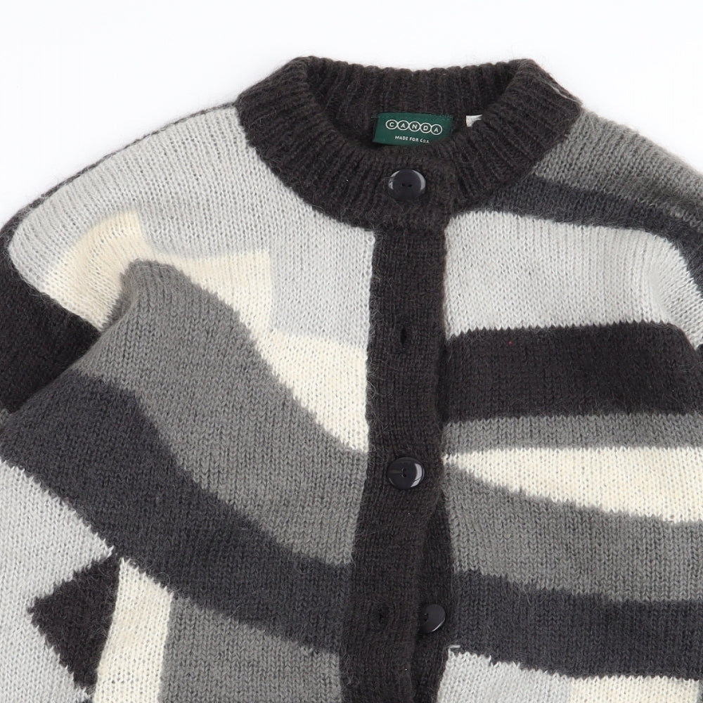 canda Mens Multicoloured Geometric  Cardigan Jumper Size S