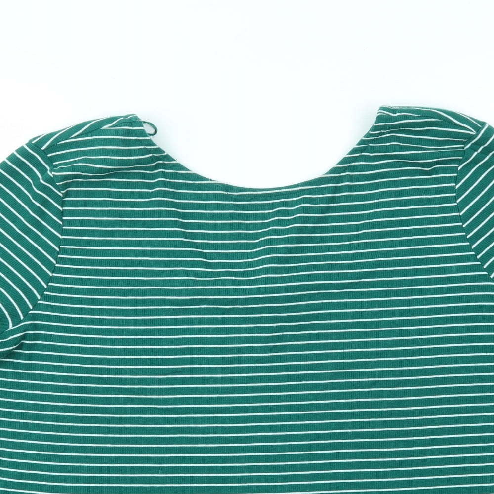 F&F Womens Multicoloured Striped  Basic T-Shirt Size 22