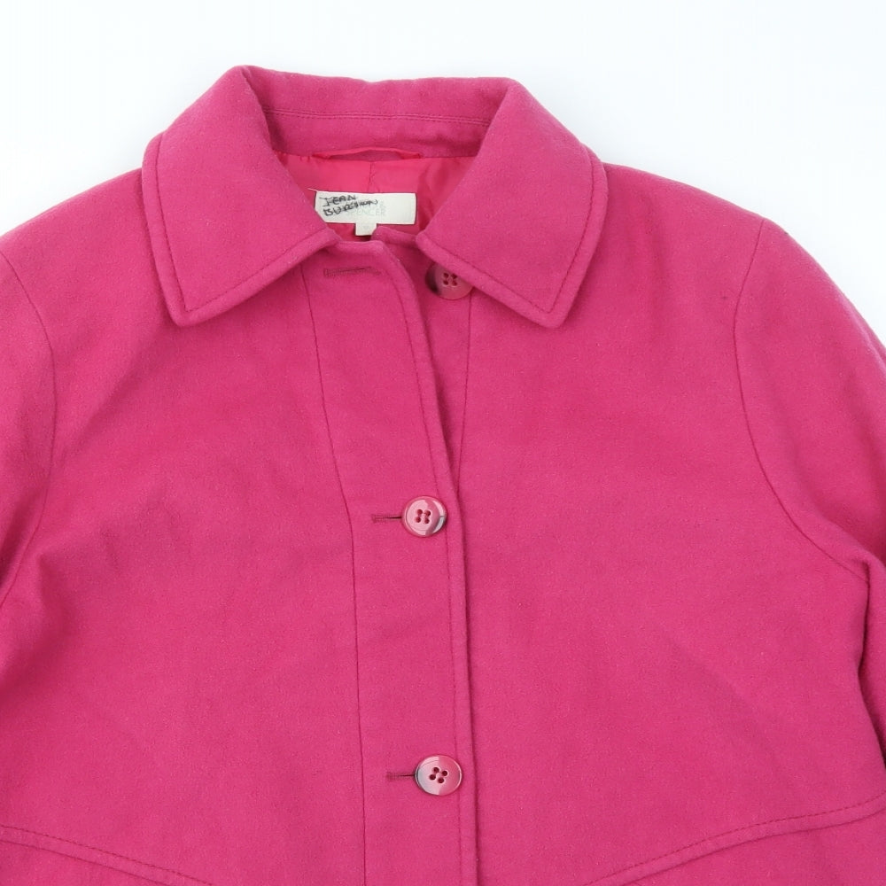 M&S Womens Pink   Jacket Coat Size 14