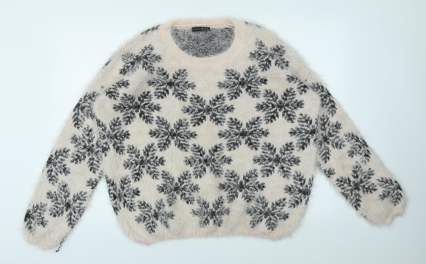 Primark Womens Ivory Geometric  Pullover Jumper Size 16