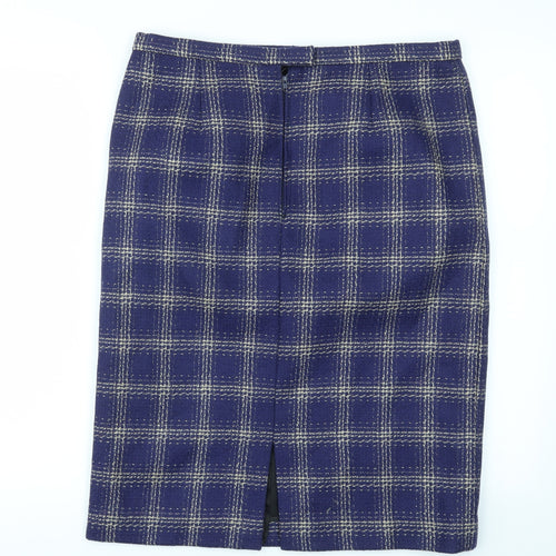 Preworn Womens Blue Check  Bandage Skirt Size 32 in