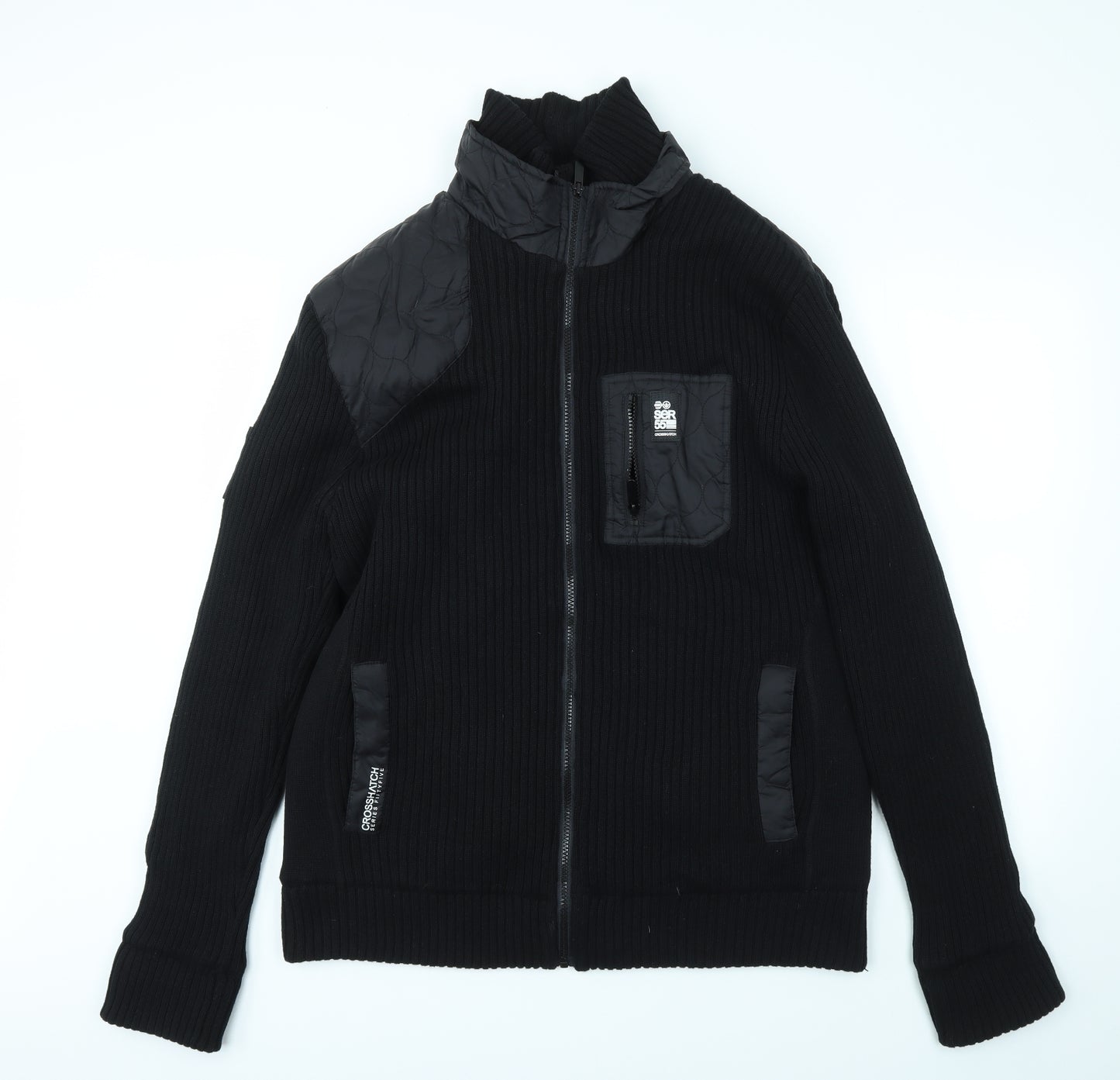 Crosshatch Mens Black   Jacket Coat Size 2XL