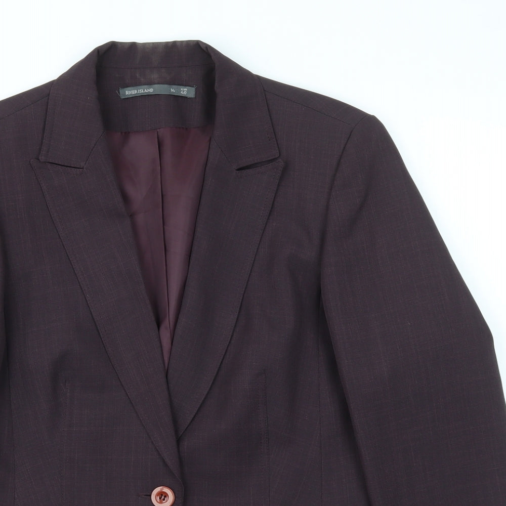 RIVER ISLAND  Womens Purple   Jacket Blazer Size 14