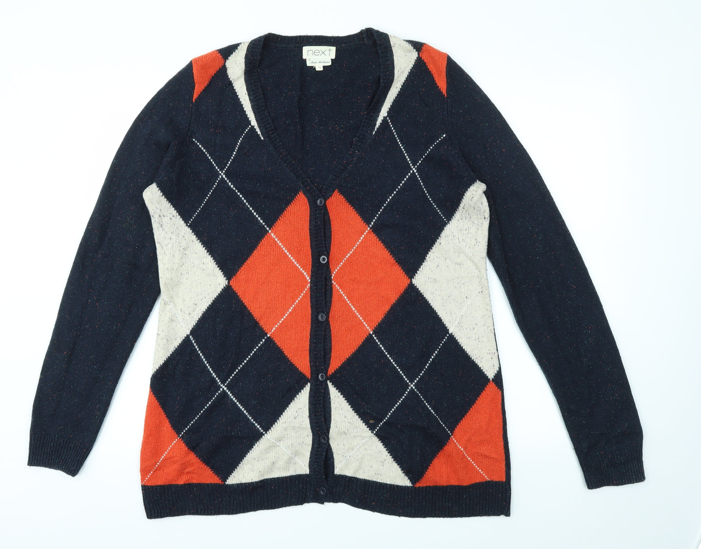 NEXT Womens Multicoloured Geometric  Cardigan Jumper Size 16