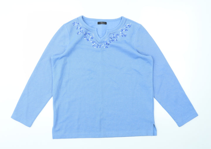 BM Womens Blue Pullover Jumper Size S