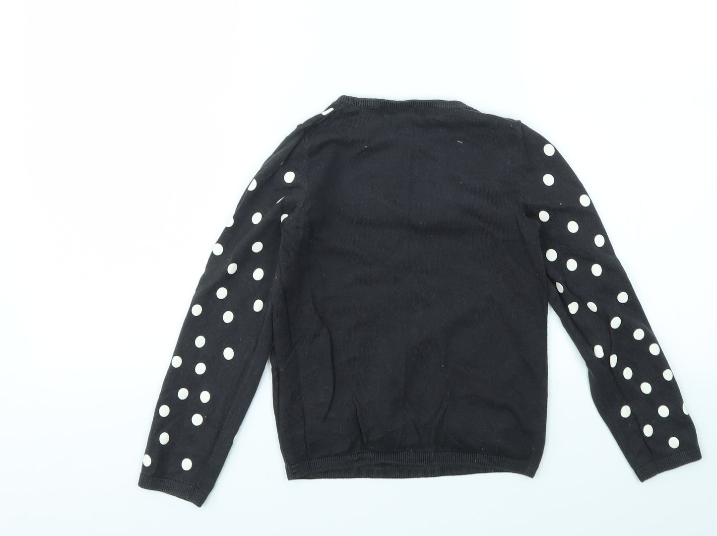 H&M Girls Grey Spotted  Pullover Jumper Size 7-8 Years