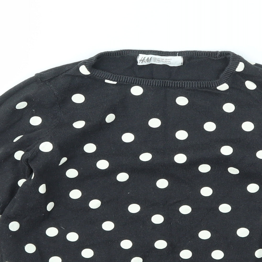 H&M Girls Grey Spotted  Pullover Jumper Size 7-8 Years