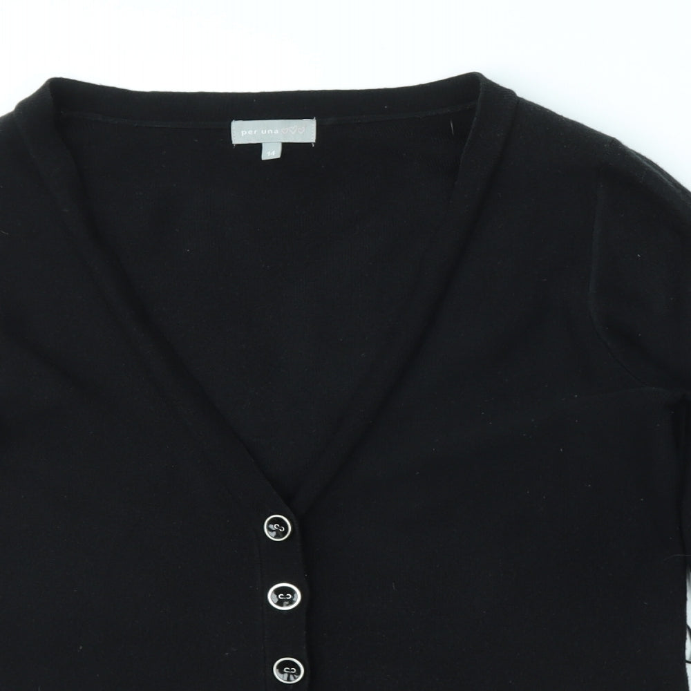 M&S Womens Black   Cardigan Jumper Size 14