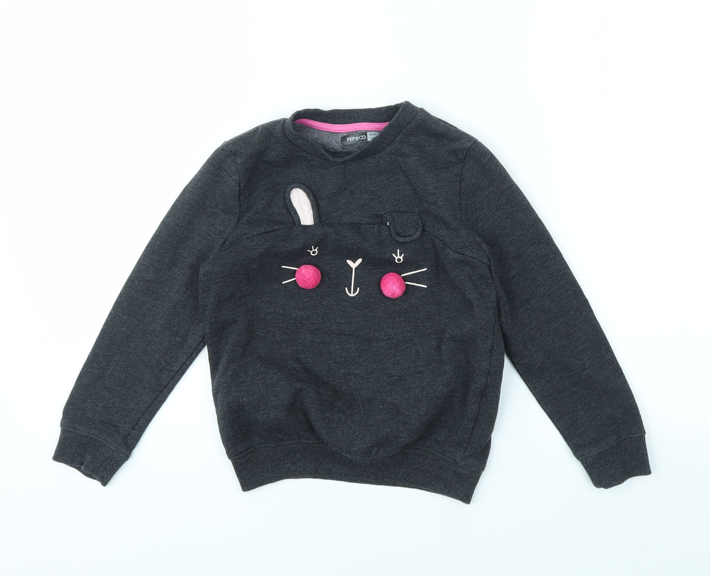 PEP&CO Girls Grey   Pullover Jumper Size 5-6 Years