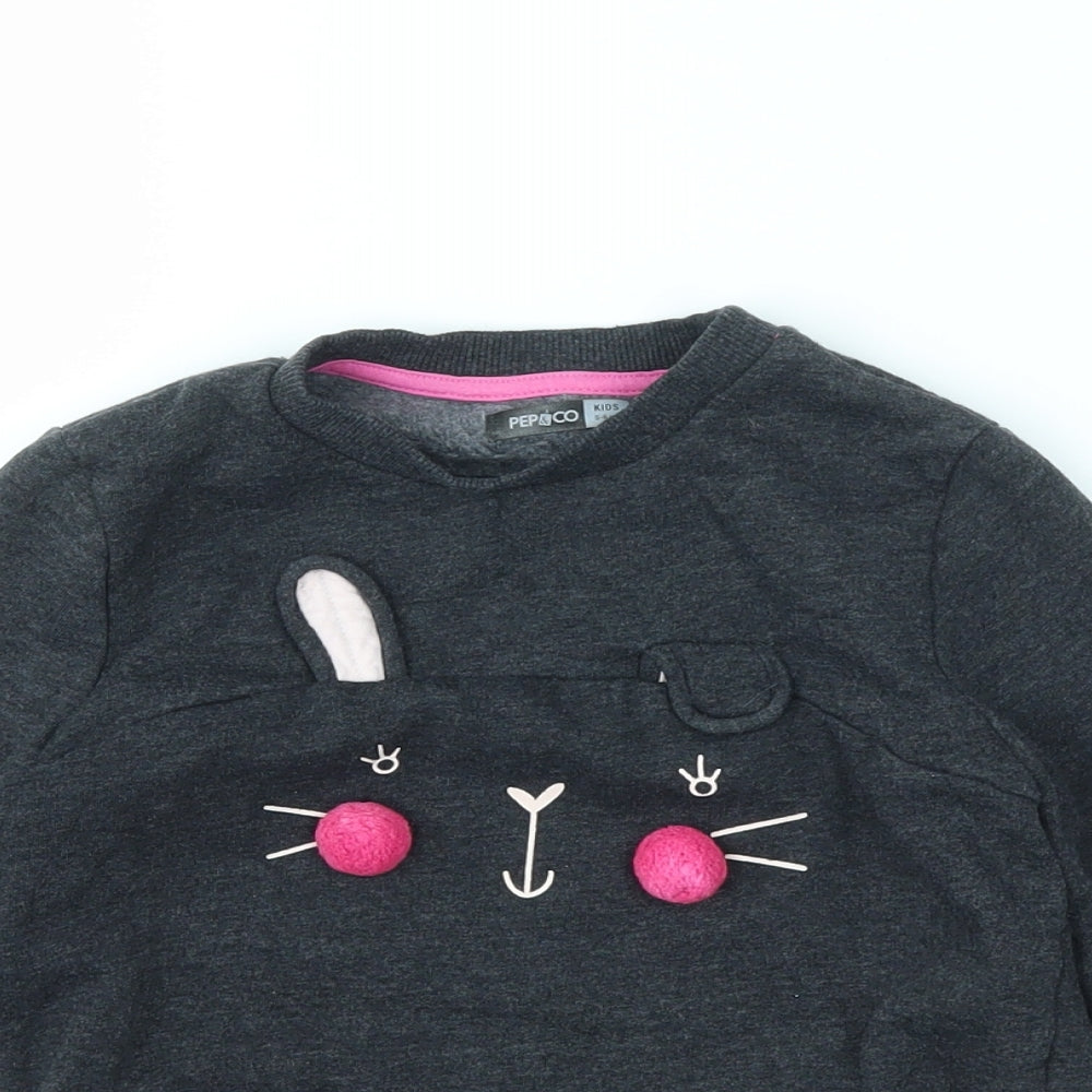 PEP&CO Girls Grey   Pullover Jumper Size 5-6 Years