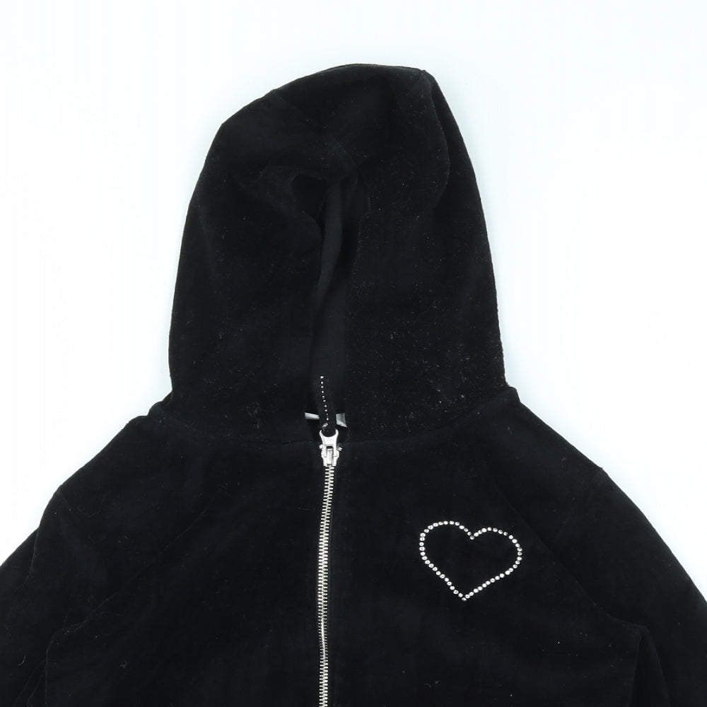 Matalan Girls Black   Full Zip Jumper Size 9 Years