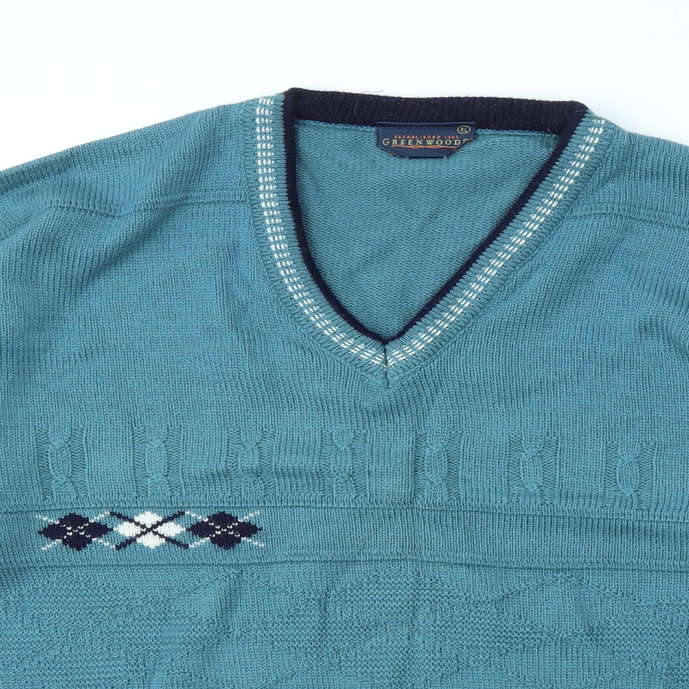 Green Woods  Mens Blue   Pullover Sweatshirt Size XL