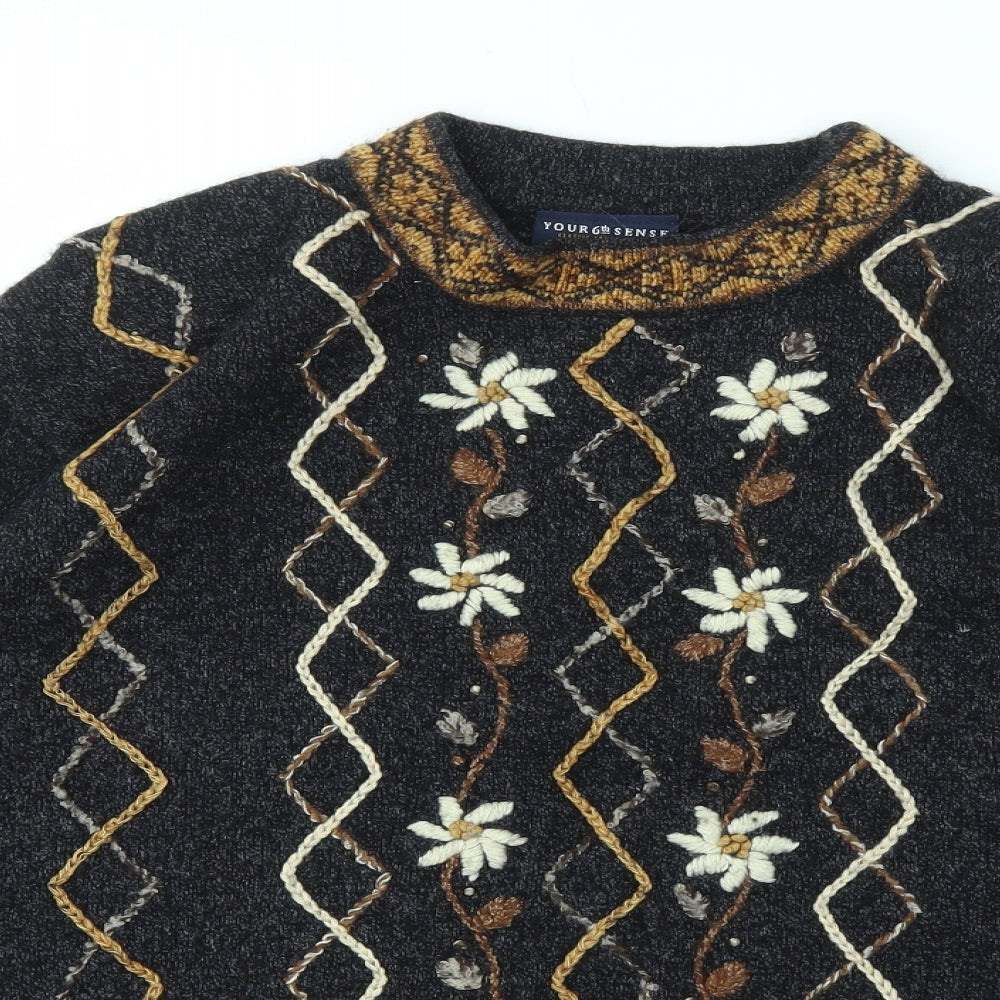 Your 6th sense Womens Multicoloured Geometric  Pullover Jumper Size XL