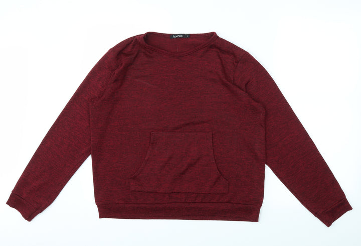 Boohoo Womens Red Pullover Jumper Size L