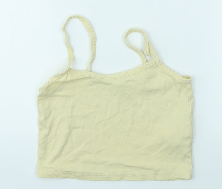 Topshop Womens Yellow Basic T-Shirt Size 8