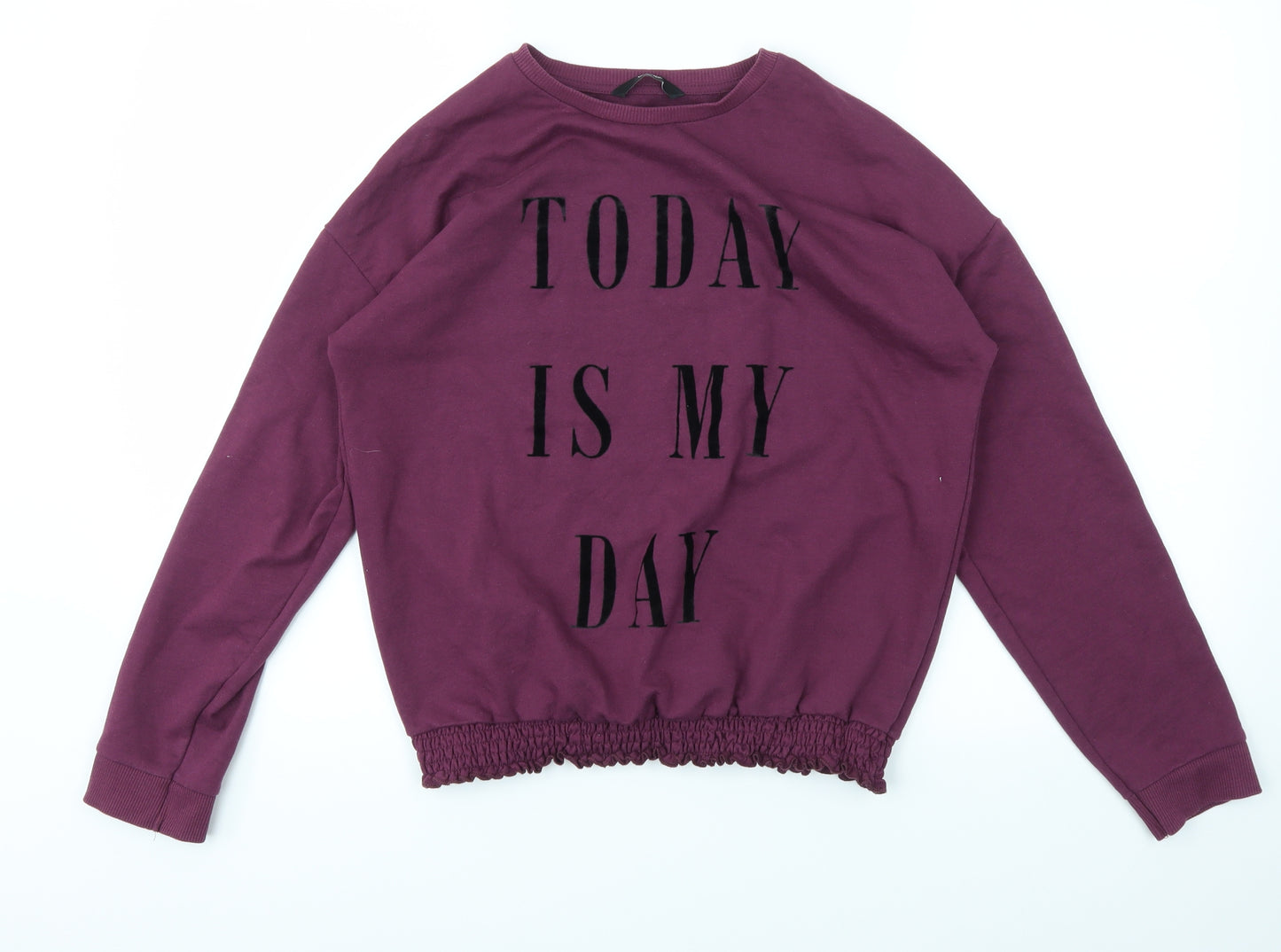 George Girls Purple Houndstooth  Pullover Jumper Size 13-14 Years