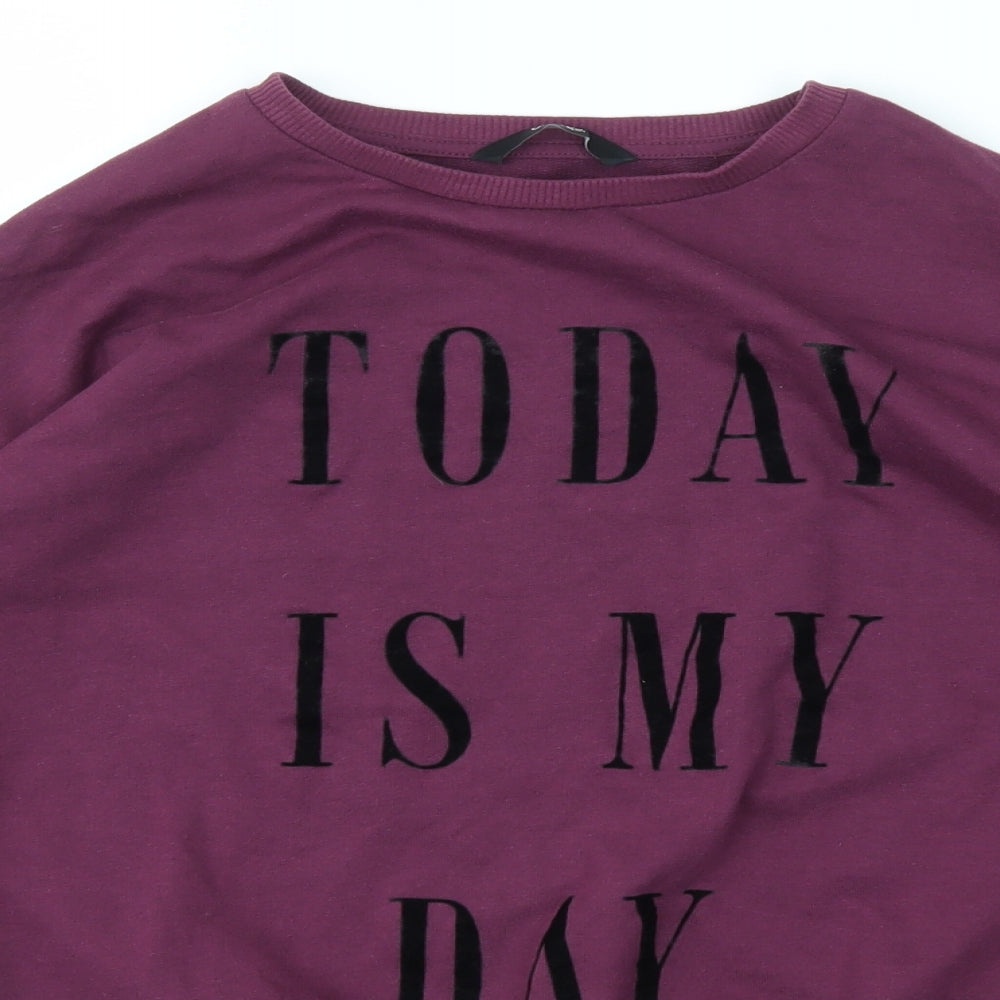 George Girls Purple Houndstooth  Pullover Jumper Size 13-14 Years