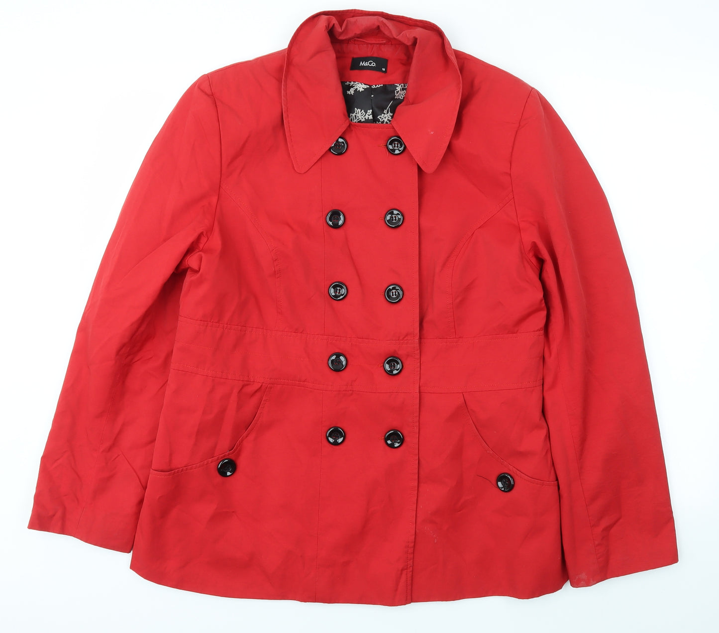 M&Co Womens Red   Jacket Coat Size 18